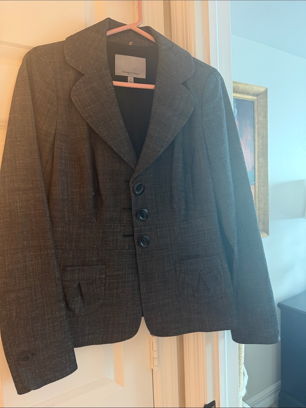 Classiques Entier Charcoal Gray Tailored Women's Blazer
